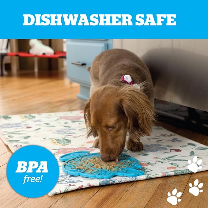 BigMouth Lickety Split Silicone Lick Mat for Dogs and Cats, Slow Feeder Enrichment Pad, Dishwasher Safe Anxiety Relief Toy
