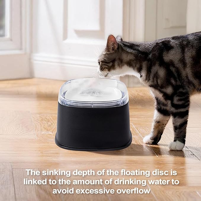 Spill Proof Dog Bowl, Slow Drinking Pet Dish, 2000ml Large Capacity Water Dispenser with Material, Puppy Kitten for Hydration Tool, Indoor Outdoor Accessory Stable Design, Travel Gear for Home Vehicle