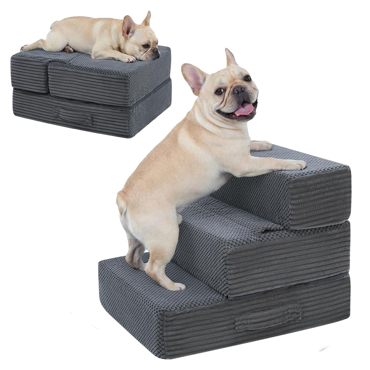 Dog Stairs for Small Dogs, 13.5" H Foldable Dog Steps | Pet Essentials - Image 1