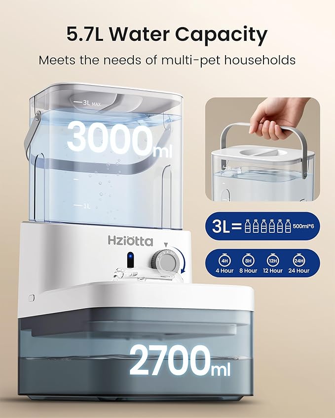 Feeding & Watering Supplies Bundle:Wastewater Separation Cat Water Fountain + Refrigerated Automatic Wet Food Cat Feeder