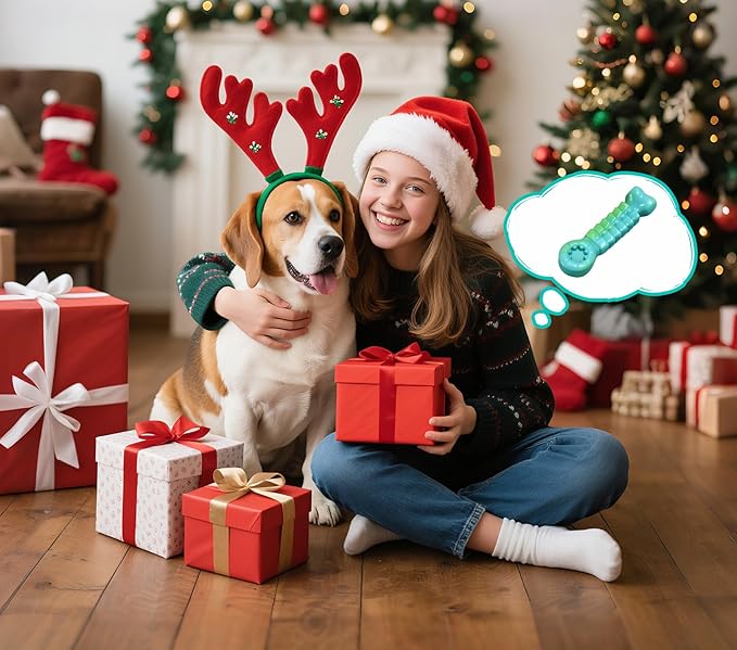 Peanut Tough Dog Toys for Aggressive Chewers - Indestructible Chew Toy Bone for M/L Breeds & 360° Random Movement, Tail Wagging & Catnip Stimulation - Electric Croc