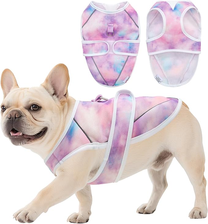 Dog Cooling Vest – Lightweight Pet Cooling Shirt 3D Breathable Mesh, Reflective Strips & UV Protection for Walking, Hiking, Park – Adjustable Fit Dog Cooler Jacket with D-Ring U-DCV03XL