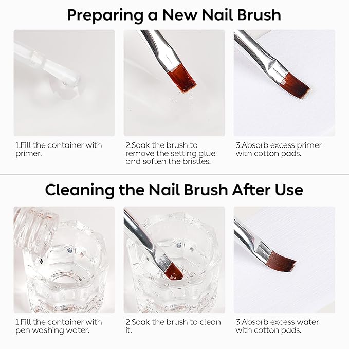 Nicedeco Nail Art Brushes 9pcs, Double-ended Nail Dotting Tool Gel Polish Liner Brushes Design Pen For Nail Drawing and Nail Paint Small Detail Brushes Manicure Design Set