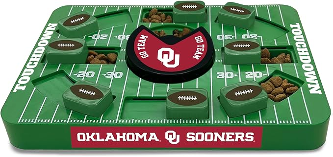 Pets First NCAA Oklahoma Large Puzzle Toy, Dog Puzzle Treat Toy, New Large Size, Interactive Dog Treat Toy, Dog Slow Feeding Toy