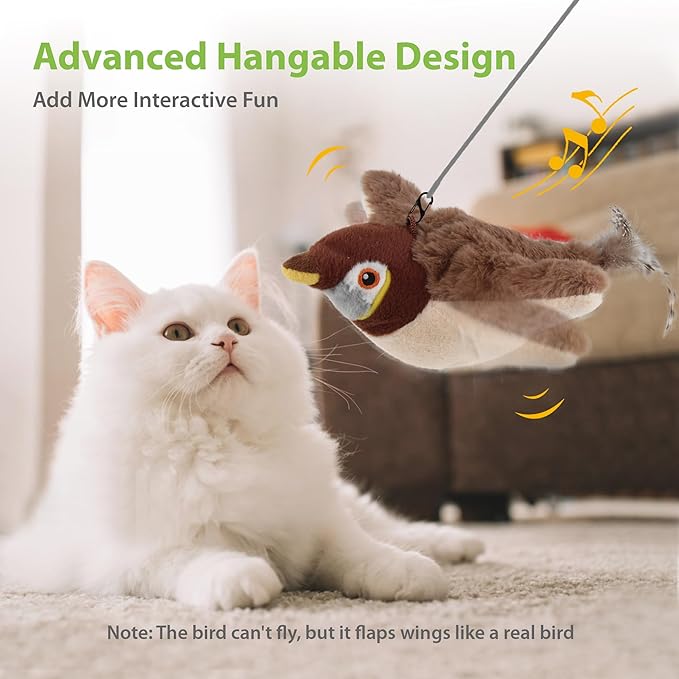 Gigwi Automatic Moving Mouse and Flapping Bird Cat Toy Big Size, 2 Pack