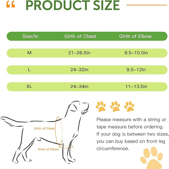 Dog Elbow Brace for Pets Elbow Dysplasia, Shoulder Dislocation - Offers Elbow Support, Helps Wound Healing, Prevents Licking and Biting, Dog Recovery Suit Taper Collar Alternative, XL