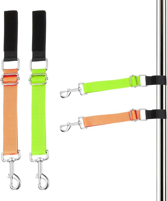 Dog Grooming Loop, Dog Grooming Harness Table Arm Accessories Adjustable Secure Stable Extender Bathing Restraint Leashes (Fluorescent Green/Orange, 2 Pcs), for Pet Bathing
