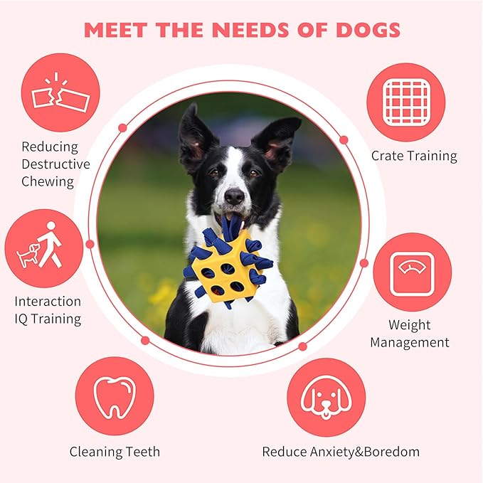 Dog Enrichment Puzzle Toy Snuffle Cube Toy,Interactive Dog Puzzle Toys Encourage Stimulation Food Foraging Skill, Resistant Rope to Hide Treat for Aggressive Puppy,Small,Medium,Large Dogs
