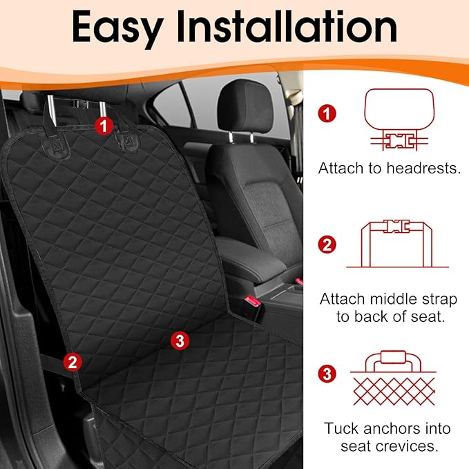 2 Pack Front Dog Seat Cover, Waterproof Car Seat Covers for Dogs Nonslip Scratch-Proof Dog Seat Cover Front Seat Cover for SUV, Sedans,Trucks,Cars - S, Black
