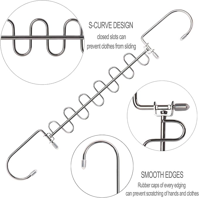 GEFTOL Metal Space Saving Hangers 12 Slots New Version Hanger Magic Cascading Hanger Closet Wardrobe Clothes Organizer(12 Pack)