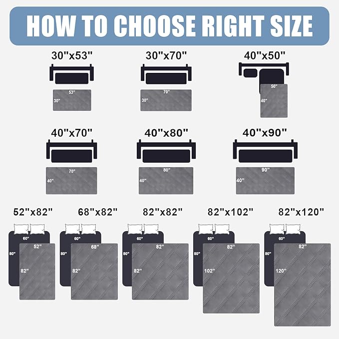 Smiry Waterproof Dog Bed Cover Blanket 40x70, Soft Reversible Pet Blanket, Washable Leakproof Cats Dogs Couch Cover for Sofa, Couch, Furniture, Lattice, Grey/Dark Grey