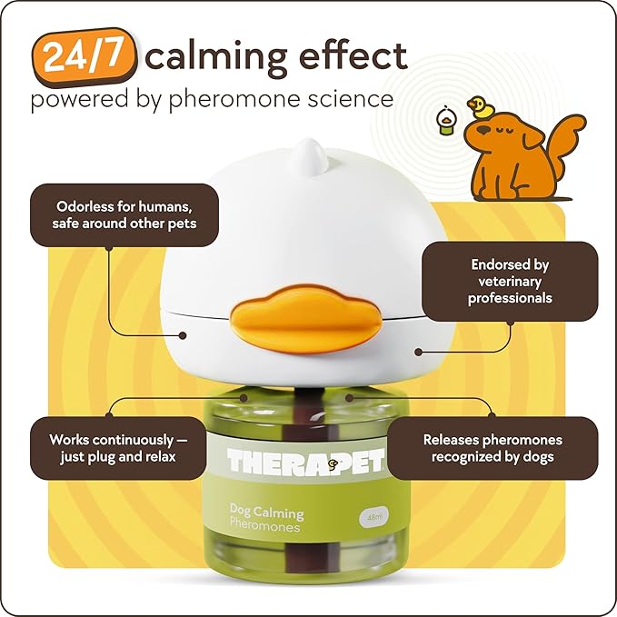 TherapetMD 2-Pack 120-Days Dog Calming Diffuser Kits - Dog Pheromone Diffuser for Stress, Destructive Behavior, Pee Accidents, Separation Anxiety, Aggression & Chewing - Each Include 120-Days Refills