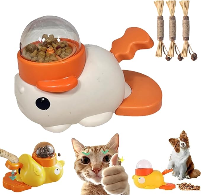 Dog Feeder Puzzle Toy Duck, Dog Treat Dispenser, Interactive Duck Cat Puzzle Feeders Toys, 2-in-1 Interactive Slow Feeder Puzzle Toy (A*2)