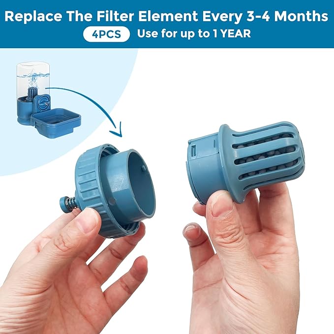 VANNON 4Pcs Pet Water Filter Sets, Activated Carbon Filter Replacements for Small Animals Water Bottle Dispenser, Replacement Filter Fits for VANNON Filtered Water Dispensers