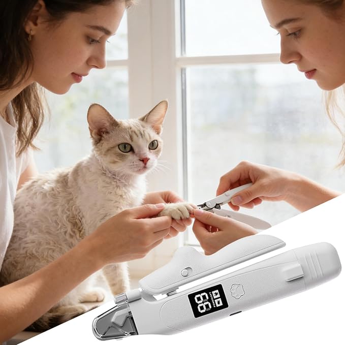 Dog Nail Grinder, Built-in Led Lights, 18x5.6cm, Cat Nail Clippers, Pet Nails Trimmer, Easy to Handle, Ideal for Pet Owners and Animal Lovers