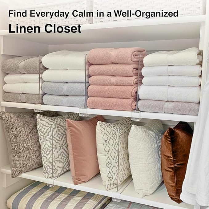 Shelf Dividers Purse Organizer for Closet: 11-inch Tall(Higher Version) Acrylic Sweater Organizer - Upgraded Extra Height for Large Handbags, Totes, Clothes, Towels on Wood Shelves 10-Pack
