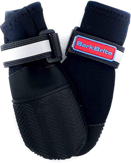 All Weather Neoprene Paw Protector Dog Boots with Reflective Straps in 5 Sizes! (Black Small)