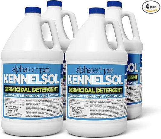 ATP KennelSol 1-Step Kennel Cleaner - 1 Gallon (Pack of 4) Liquid Disinfectant, Effective Against Bacteria and Viruses, Deodorizer Wintergreen Scent by Alpha Tech Pet