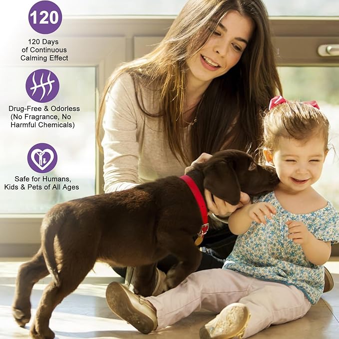 Dog Calming Pheromone Diffuser 6 in 1 Kit, Relieve Separation Anxiety, Stress Barking & Chewing,Dog Appeasing Pheromone Diffuser to Calm, 2 Plugs + 4 Refills (5)