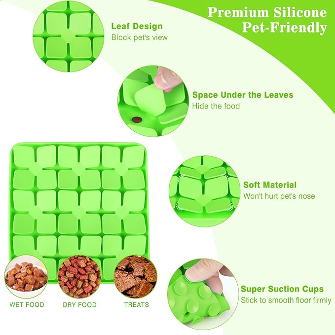 Snuffle Mat for Dogs,Silicone Interactive Dog Mat to Protect Dog's Nose for Smell Training and Slow Eating,Encourages Natural Foraging Skills and Stress Relief for Dogs Mental Stimulation Toy