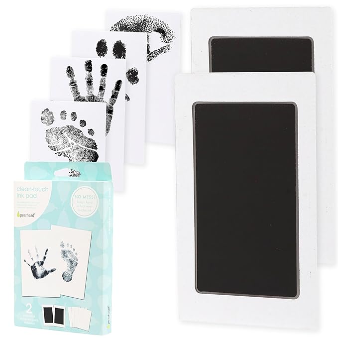 Pearhead 2-Pack Inkless Baby Hand and Footprint Kit — Mess Free Clean Touch Ink Pad for Newborn Keepsake, Zero Ink on Skin, Acid-Free, Dog Nose & Paw Print Kit, Ideal Baby Shower & New Mom Gift