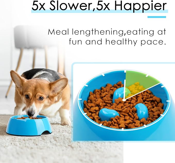 Super Design Slow Feeder Dog Bowl, 1 Cup, Non-Slip, Heat-Resistant, Sturdy, Dishwasher Safe, Suitable for Large Dogs