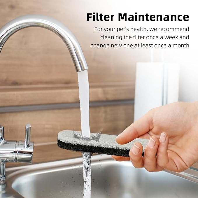 Cat Water Fountain Filters, 6 Packs/Box Replacement Filters for MAILOFY WF220 Automatic Cat Water Fountain 75oz/2.2L, Activated Carbon 3-layer Filtration to Purify Water and Remove Odors