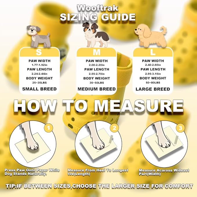 Dog Shoes Breathable Dog Shoe for Hot Pavement, Dog Booties and Paw Protectors, Non-Slip Waterproof Dog Sandals Boots (Yellow, M: (2.6’’x2.3'')(L*W))