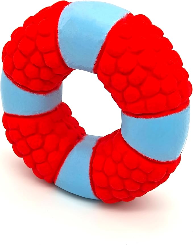 Natural Latex Dog Chew Toys 4&5 Piece Sets for Puppies&Dogs - Anxiety Relief&Teeth Cleaning Chew Toys, Waterproof for Indoor Outdoor Multiple Fun Themes (Set 5：Ocean & Sports Adventure (5-Piece))