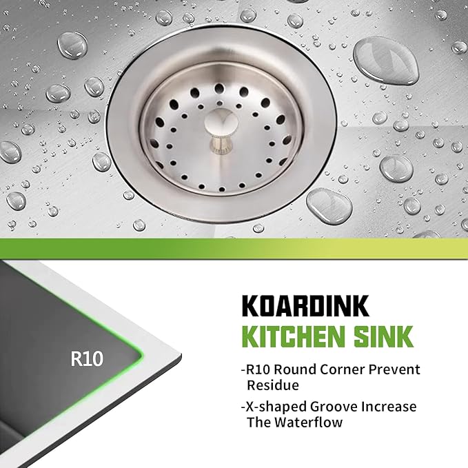 Kitchen And Bar Sink, 18x18 Inch Stainless Steel Drop In Modern Single Bowl Small Kitchen And Bar Sink Combo-SS Grid,Silicon Mat,Drain Strainer Set Compatibility With Various Modern&Classic Style