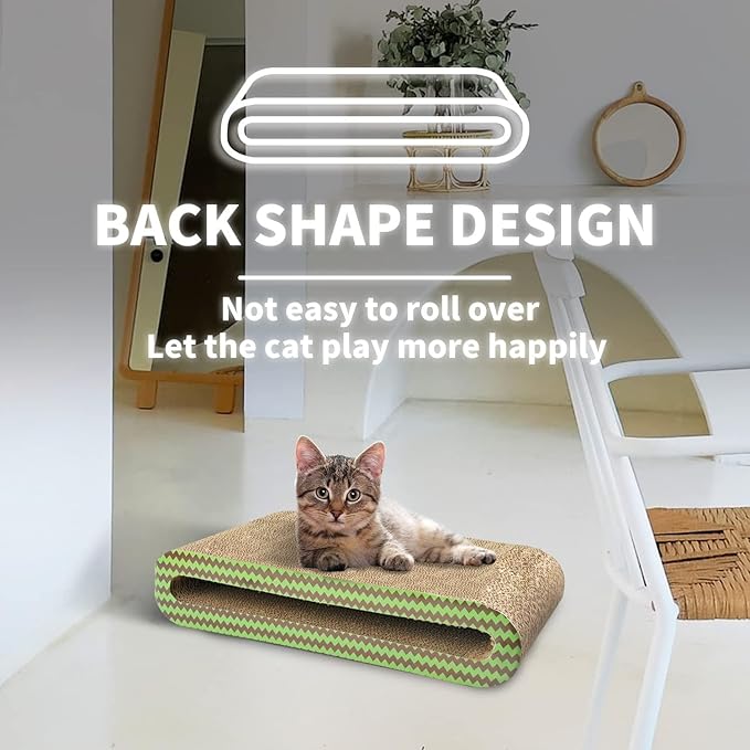 PAWISE Reversible Cat Scratcher Bed – Durable Cardboard Cat Scratch Pad & Lounge Couch, Scratching Board Sofa for Indoor Cats & Kittens, Multi-Purpose Cat Scratcher & Resting Spot