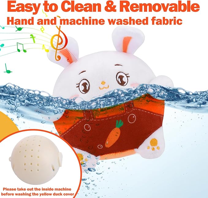 Mity rain Interactive Dog Toys, Easter Toy with Pop Songs & Recording Mode, Rechargeable Self Moving Ball for Small/Medium/Large Puppy Dogs to Keep Them Busy, Dog Toys for Boredom Exercise (Bunny)