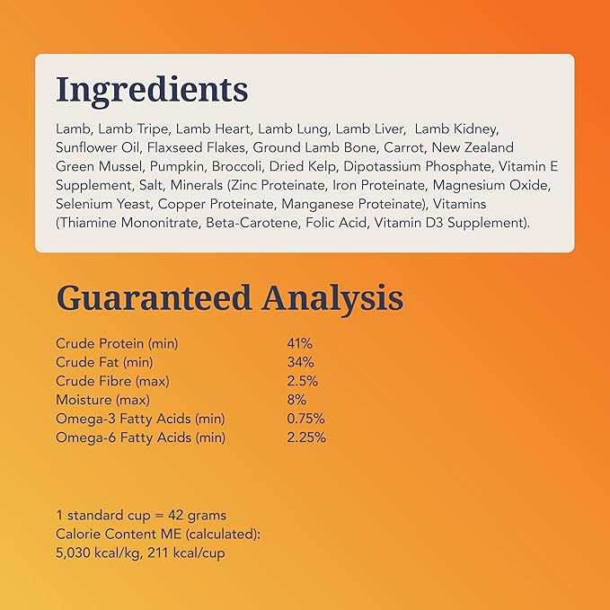 K9 Natural - Grain Free Freeze Dried Dog Food - Lamb, 8lb