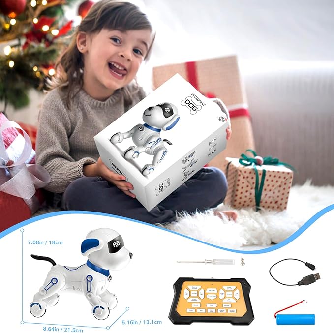 Robot Dog Toys for Kids 8 9 10 11 12, Remote Control Dogs, Robot Dog for Kids 8-12, Pet Robotic, Electric Toy, Robotic Dogs, Toys for 5 6 7 8 9 10 11 12 Years Old Boys Girls, Blue