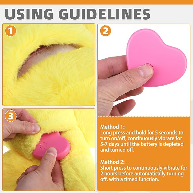Heartbeat Calming Duck Plush Toy — Anxiety Relief, Crinkle Wings, Rechargeable