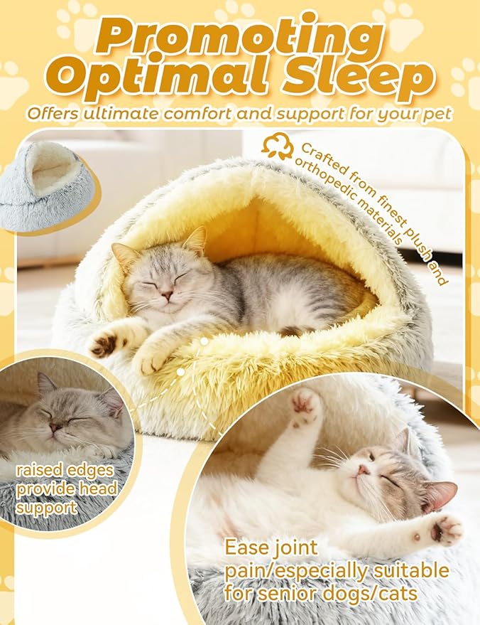 Dog Bed, Dog Bed with Cover Cave, Dual Comfort Design, Pet Bed for Small/Medium/Large Cats and Dogs, Anxiety Relief, Durable & Chew-Proof, Improves Sleep & Behaviour (Green, 26in)