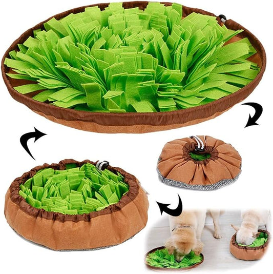 AWOOF Pet Snuffle Mat for Dogs, Interactive Feed Game for Boredom, Encourages Natural Foraging Skills for Cats Dogs Bowl Travel Use, Dog Treat Dispenser Indoor Outdoor Stress Relief