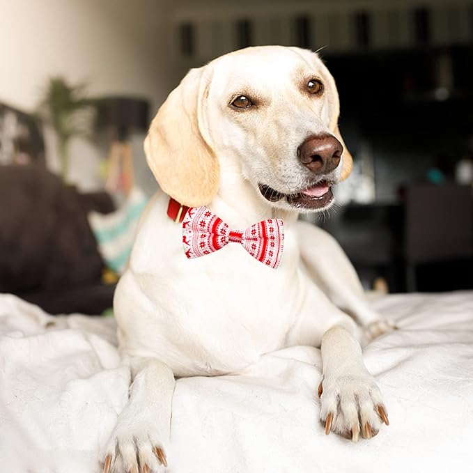 PET SHOW 10pcs/Pack 4.5 * 2.5" Christmas Large Dogs Collar Attachment Bow Ties Xmas Parties Medium Dog Cats Collar Charms Accessories Slides Bowties Assorted