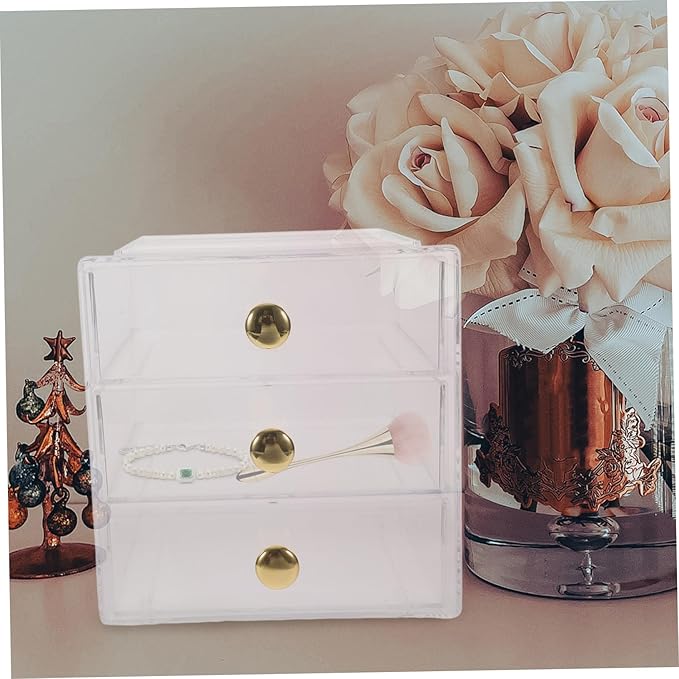 Plano Storage Box Makeup Organizer Desktop Storage Organizer Sturdy Gold Handle