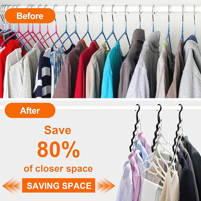 Closet Organizers and Storage,Upgraded Organization and Storage Clothes Hanger,10 Pack College Dorm Room Essentials,Sturdy Space Saving Hangers for Thick Clothe