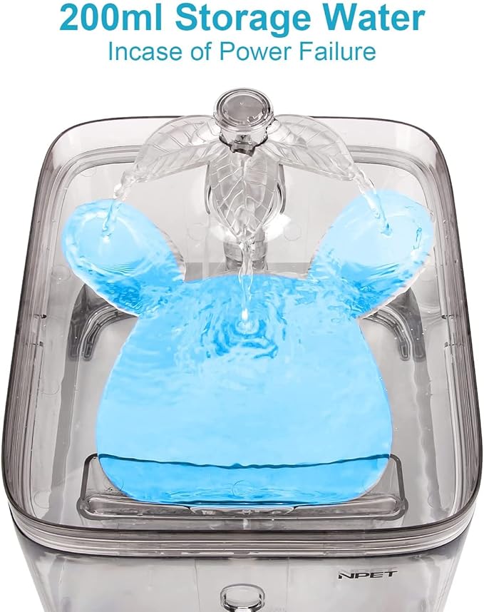 Pet Fountain Cat Water Fountain, 3L Automatic Pet Drinking Fountain Dog Water Dispenser with QuadrupleAction Filter Pet Water Dispenser (Color : with Sensor Switch) (Clear)