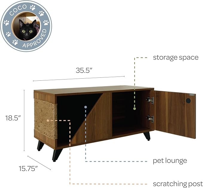 4 Cats & Dogs Jessie Jr. Storage Cabinet with Pet Nook (Walnut), Onesize