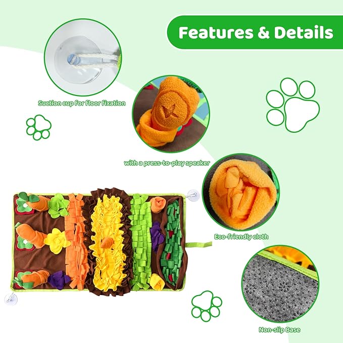 Snuffle Mat for Dogs Large Breed - Interactive Dog Toys for Boredom - Sniff mat - Mental Stimulation - Enrichment Toys- Slow Feed- Washable & Foldable (B)