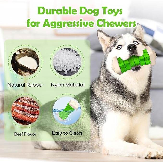 RUXAN Chew Toys for Dogs, Dog Toys Chewers, Chew Toys for Dogs, Tough Interactive Dog Toy, Dog Toys to Keep Them Busy (Green)