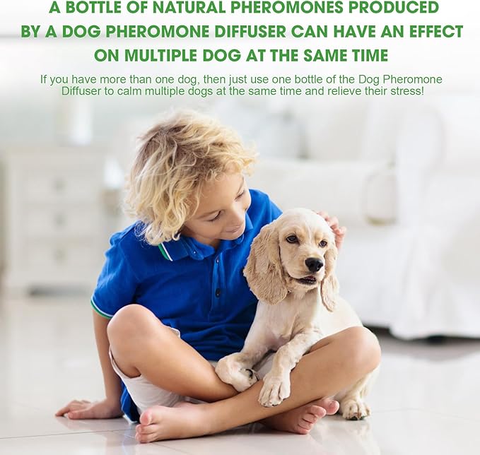 Nodfens Dog Calming Diffuser Pheromone Dog Peeing Diffuser, 1 Plug in+ 1 Pack 45ml Trial Pack Dog Anxiety Relief Up to 30 Days