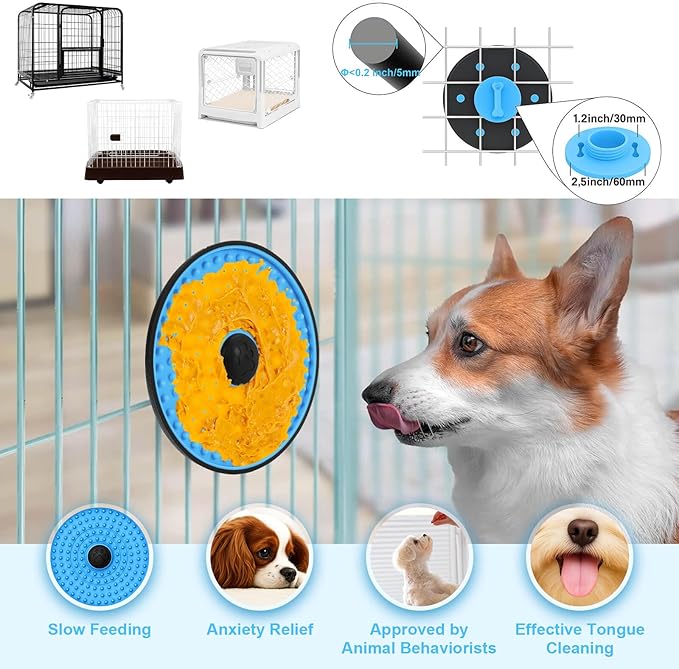 Dog Lick Mat, for Crate Training and Reducing Anxiety, Made of Natural Rubber, Promotes Healthy Feeding and Oral Hygiene