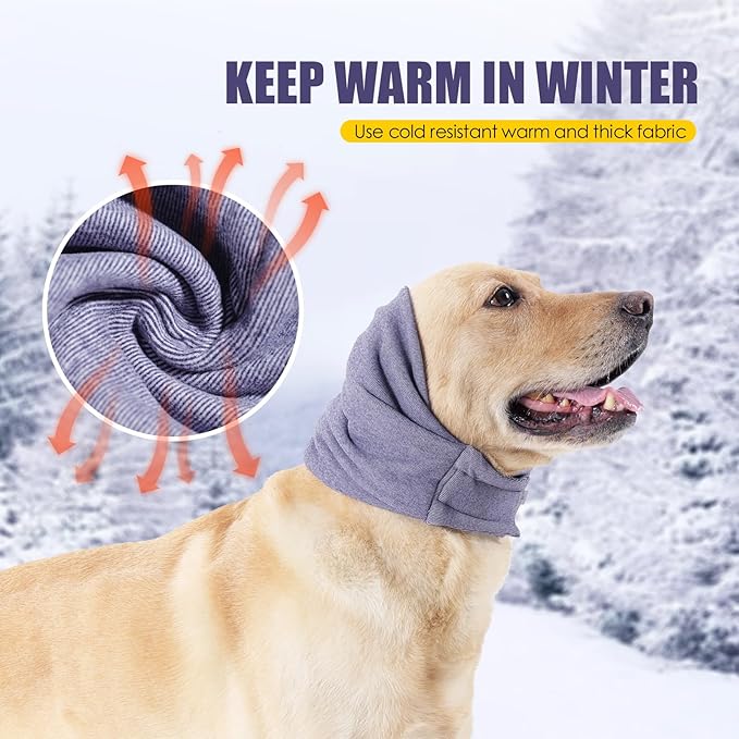 Dog Thunder Ear Muffs, Calming Hoodie, No Shake Ear Wraps for Hematoma Healing, Noise Protection Ear Wrap Head Cover to Relieve Anxiety, Dog Ear Cover for Grooming (Light Purple, S)