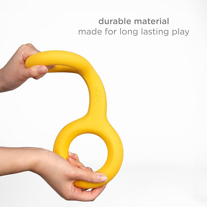 Ubbi Tuggle Dog Toy, Durable Rubber with Ergonomic Grip, for Medium to Large Dog Breeds, Yellow (Pack of 2)