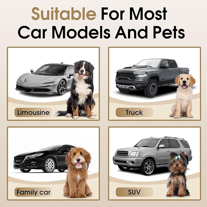 2 Pack Front Seat Dog Cover, Waterproof Dog Car Seat Cover for Dogs, Pet Car Seat Protector Nonslip Scratch-Proof Car Seat Covers for SUV, Trucks & Cars - S, Khaki/Black