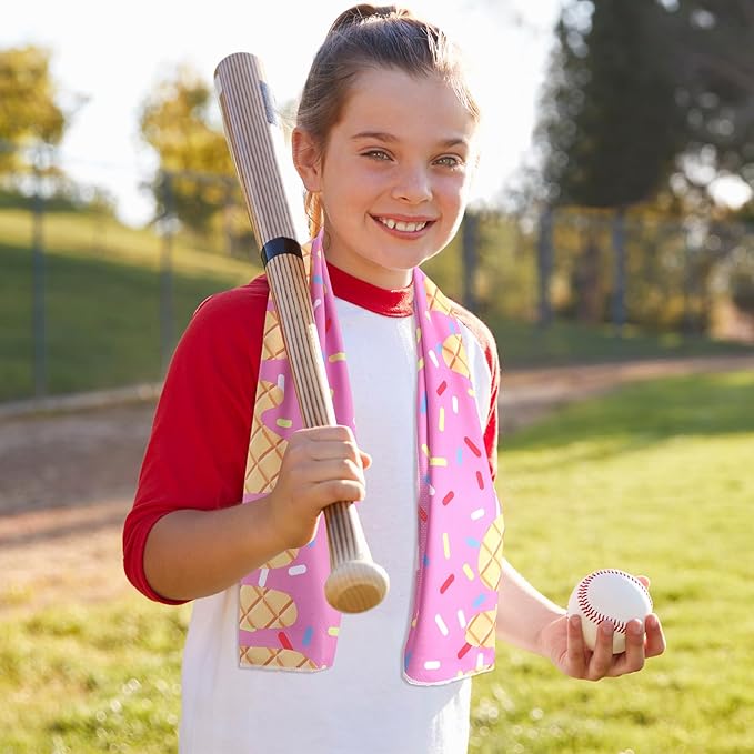 Breling 20 Set Baseball Cream Drip Cooling Towels with Bags 40 x12 Ice Cooling Towels Microfiber Sweat Sport Rags Absorbent Chilly Wash Cloth for Hot Weather Workout Yoga Gym Coach Sport Party Favors